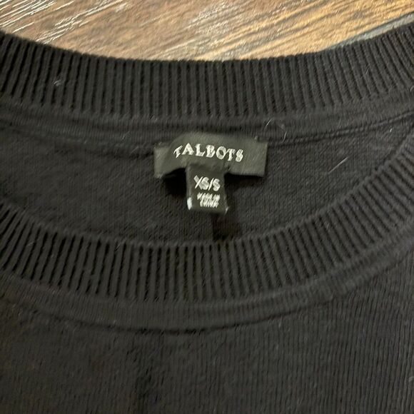 Talbots size XS/S Flowy Black and Grey Neutral Business Casual Poncho Sweater - Picture 6 of 8